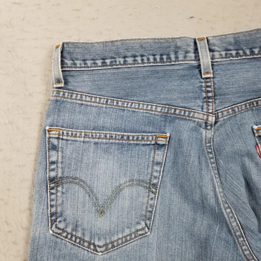 Levis 505 Jeans Mens 32x30 Blue Light Wash Straight‎ 100% Cotton Denim Pants